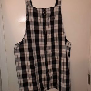 Plaid Overall Dress